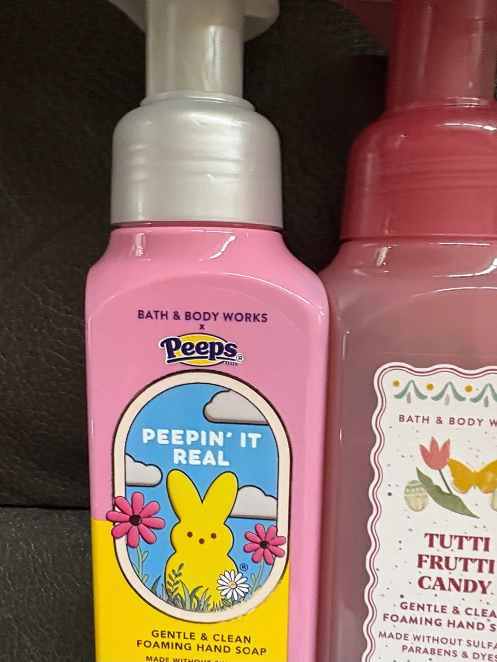 Bath and body works foam soap set in peep marshmallow and tutti fruity candy